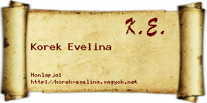 Korek Evelina névjegykártya